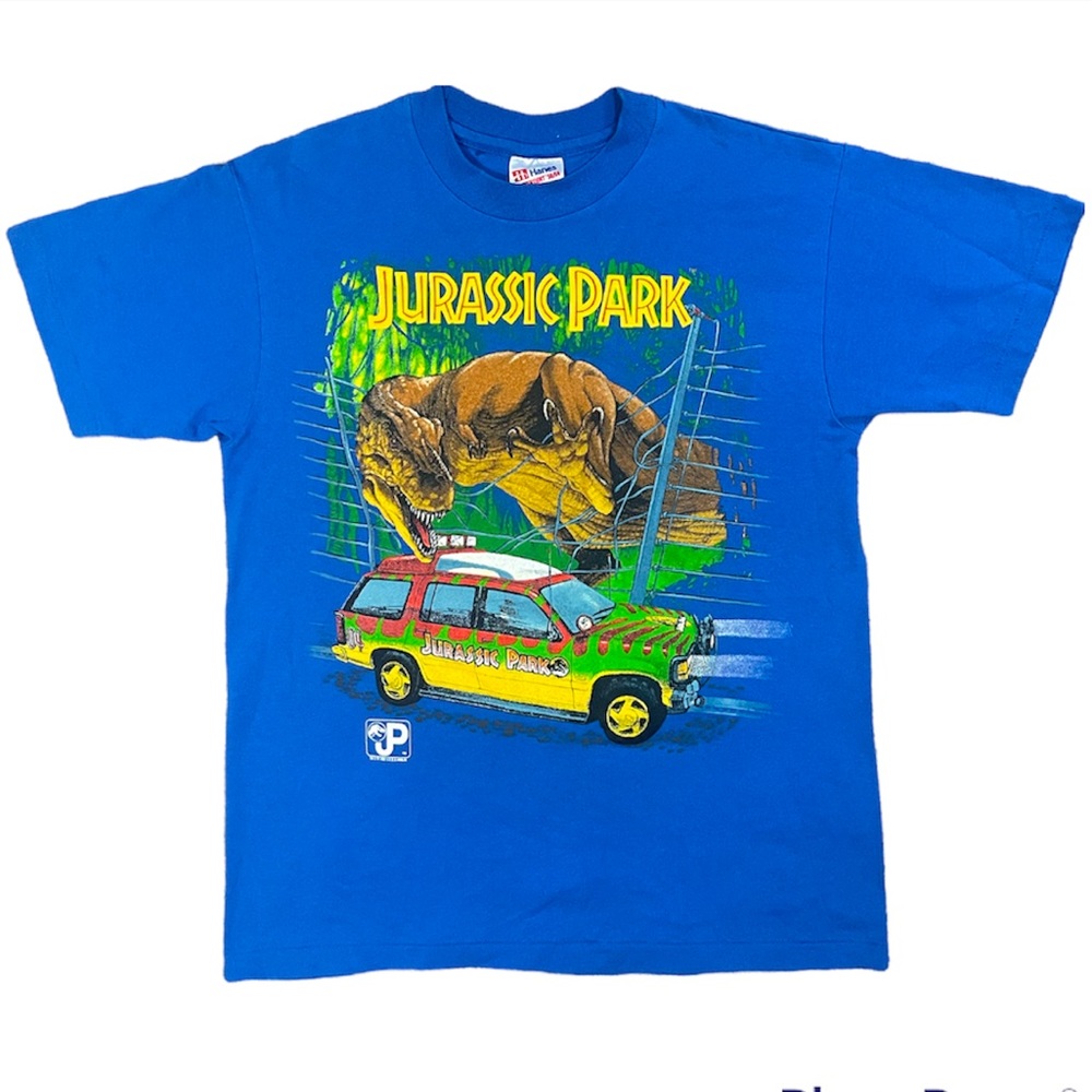 Vintage 1993 blue Jurassic park shirt single stitch